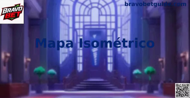Exemplo visual de Mapa Isométrico com perspectiva inclinada, rotas, blocos e áreas estratégicas